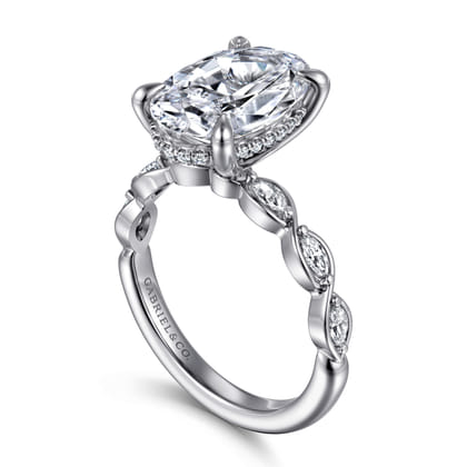 Claudia - 14K White Gold Oval Diamond Engagement Ring
