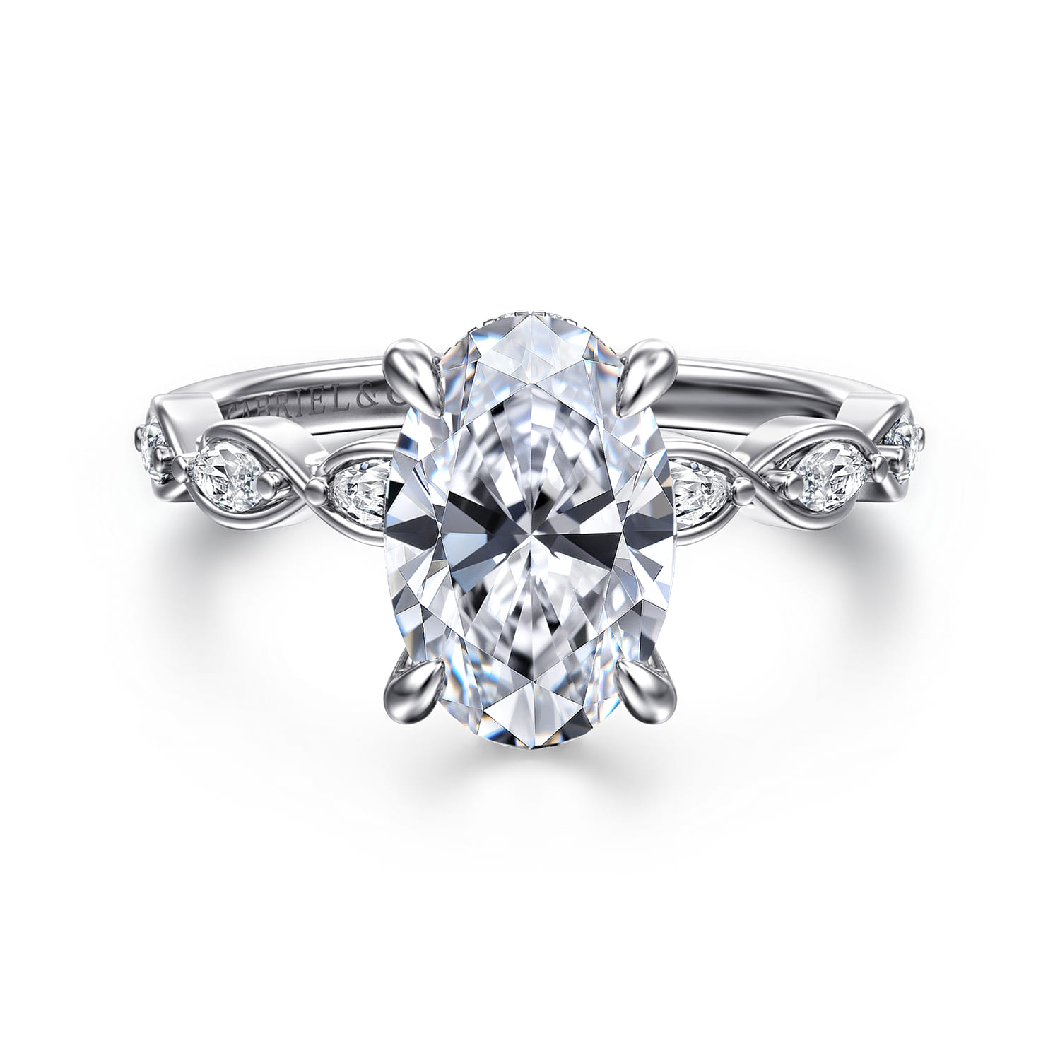 Claudia - 14K White Gold Oval Diamond Engagement Ring