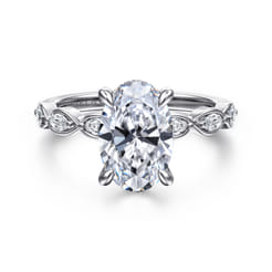 Claudia - 14K White Gold Oval Diamond Engagement Ring