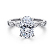 Claudia - 14K White Gold Oval Diamond Engagement Ring
