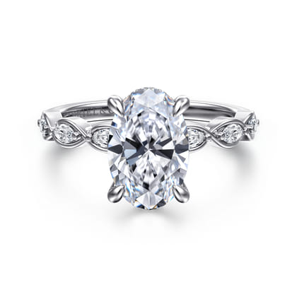 Claudia - 14K White Gold Oval Diamond Engagement Ring