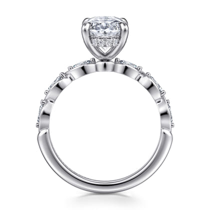 Claudia - 14K White Gold Oval Diamond Engagement Ring