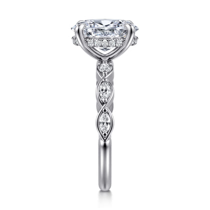 Claudia - 14K White Gold Oval Diamond Engagement Ring