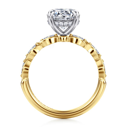 Claudia - 14K White-Yellow Gold Round Diamond Engagement Ring