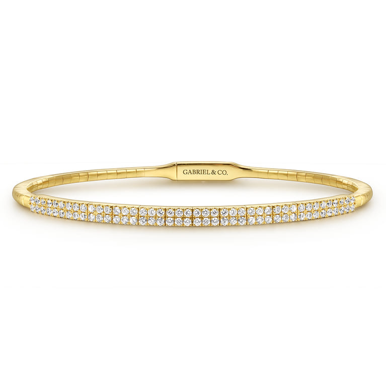 Closed Bangle Bracelet 14K Yellow Gold Diamond 0.75ct - 0.75 ct - Shot 1