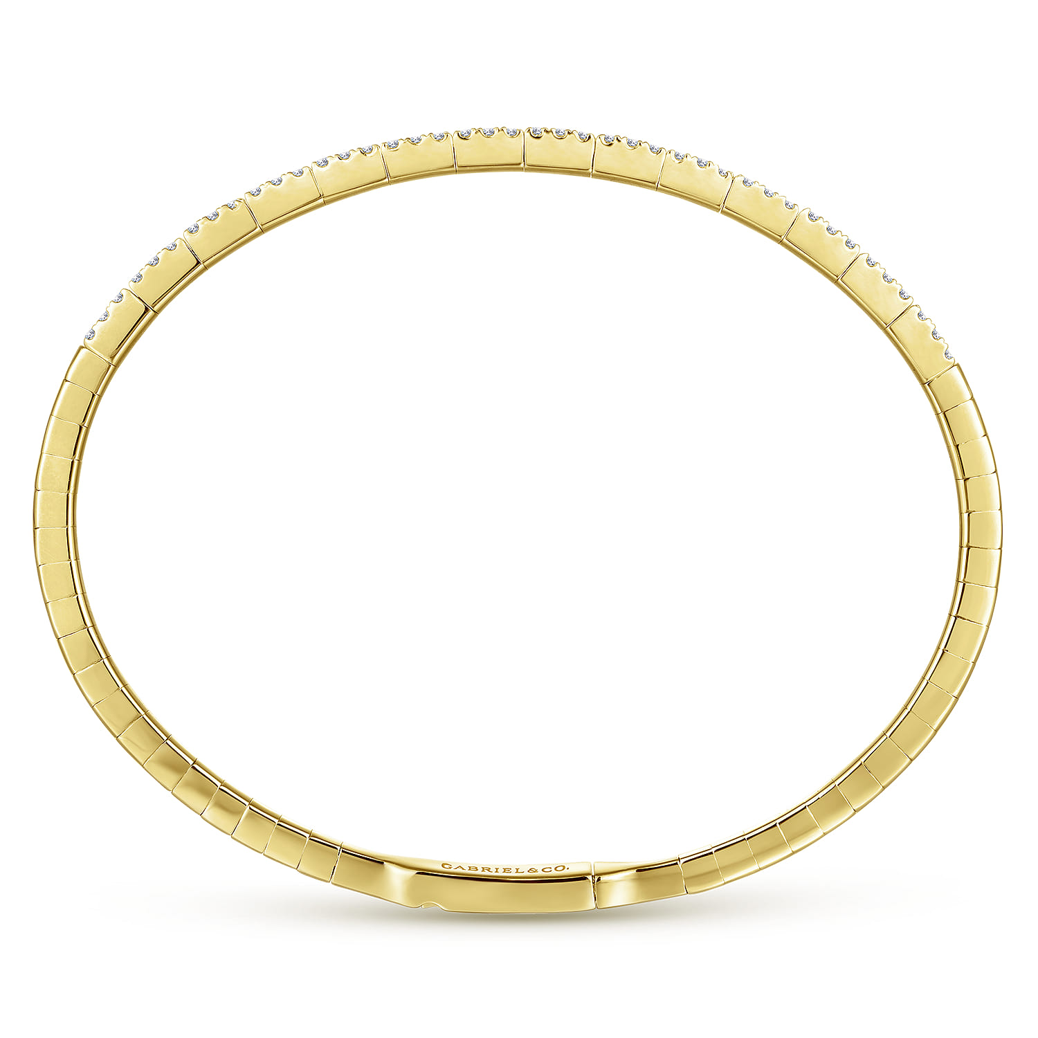 Closed Bangle Bracelet 14K Yellow Gold Diamond 0.75ct - 0.75 ct - Shot 3