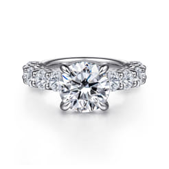 Clove - 14K White Gold Round Diamond Engagement Ring