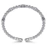 Clover - 925 Sterling Silver Blue Topaz Clover Bujukan Split Bangle Bracelet
