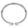 Clover - 925 Sterling Silver Blue Topaz Clover Bujukan Split Bangle Bracelet