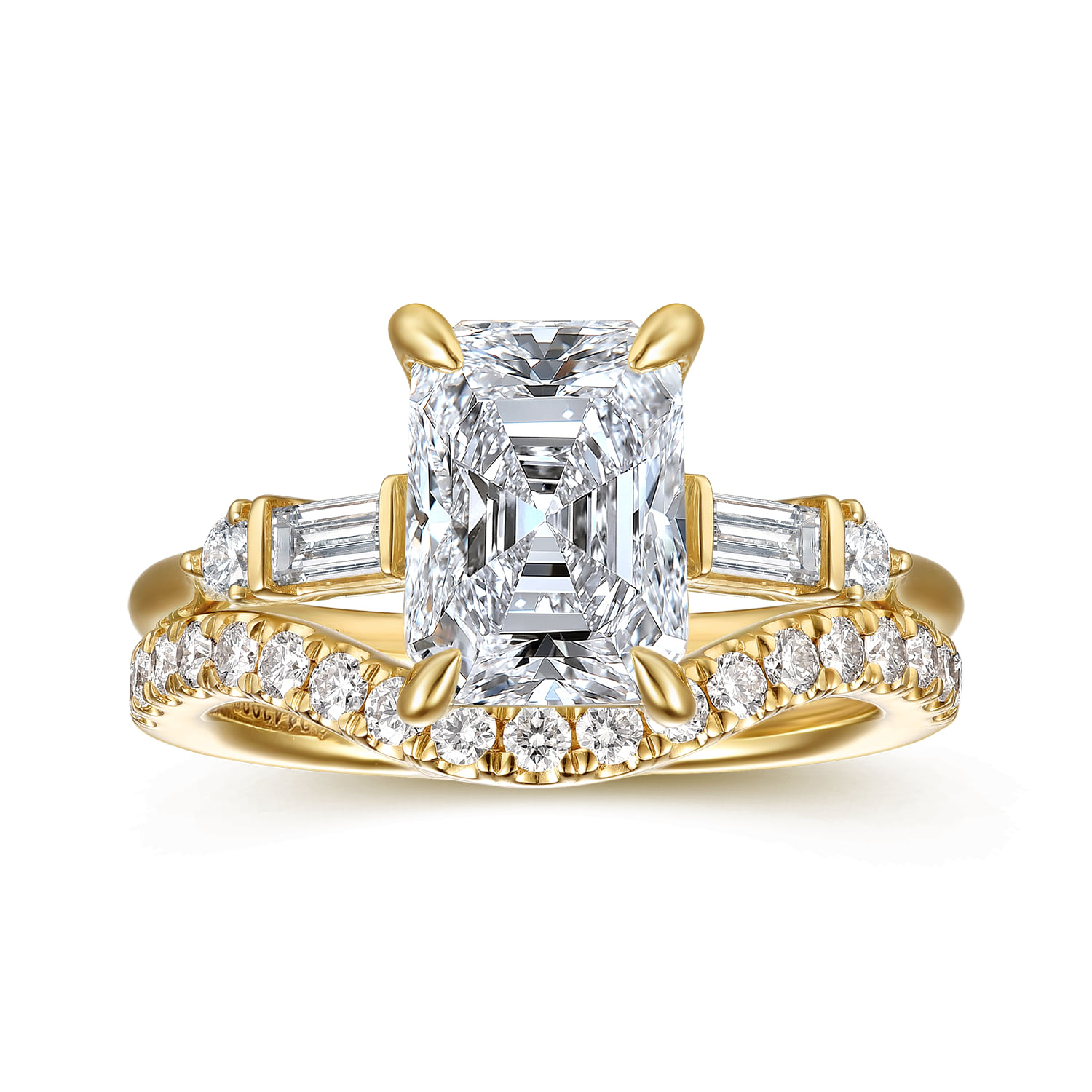 Cody - 14K Yellow Gold Radiant Cut Diamond Engagement Ring