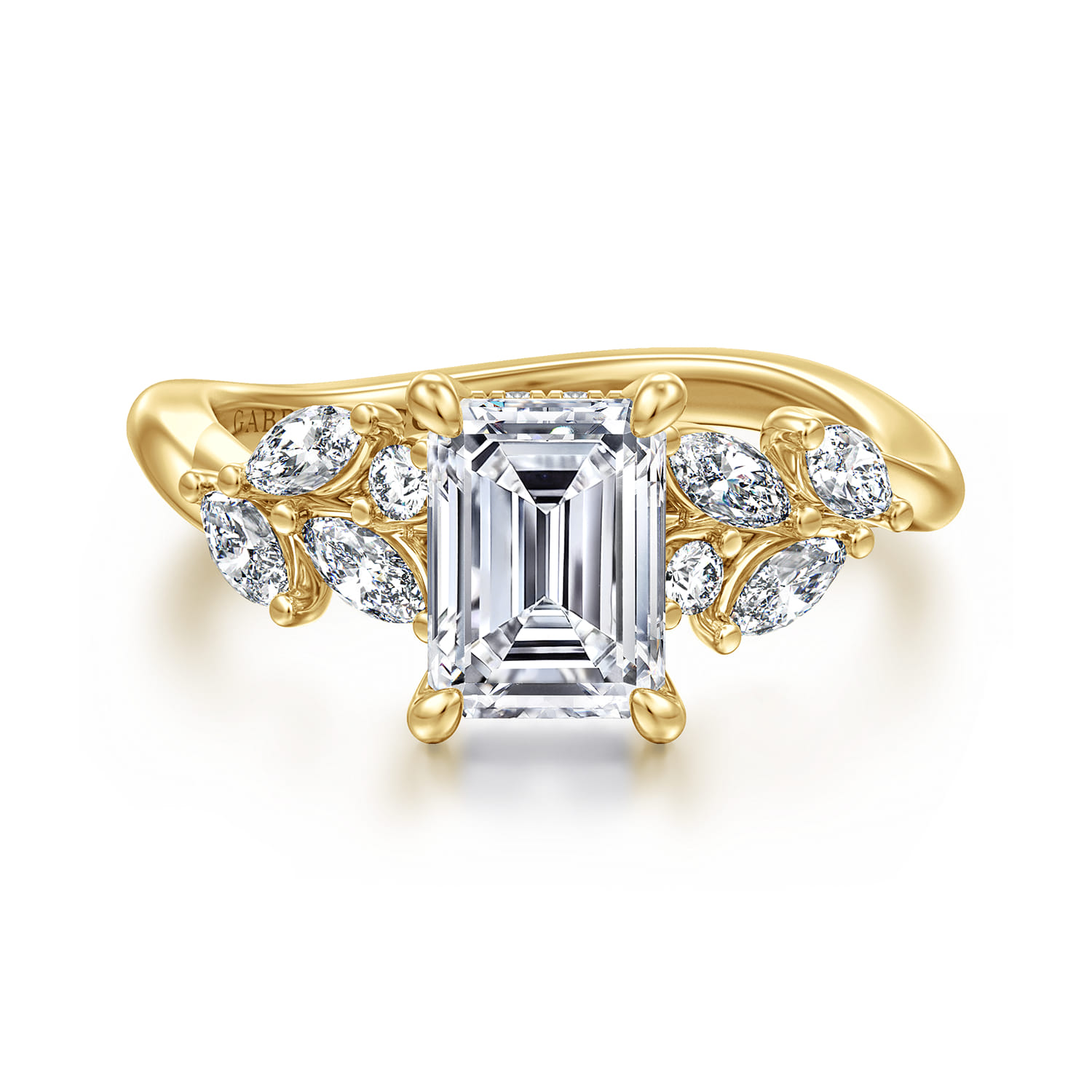 Collette - 14K Yellow Gold Emerald Cut Diamond Engagement Ring