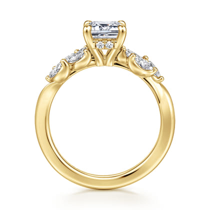 Collette - 14K Yellow Gold Emerald Cut Diamond Engagement Ring