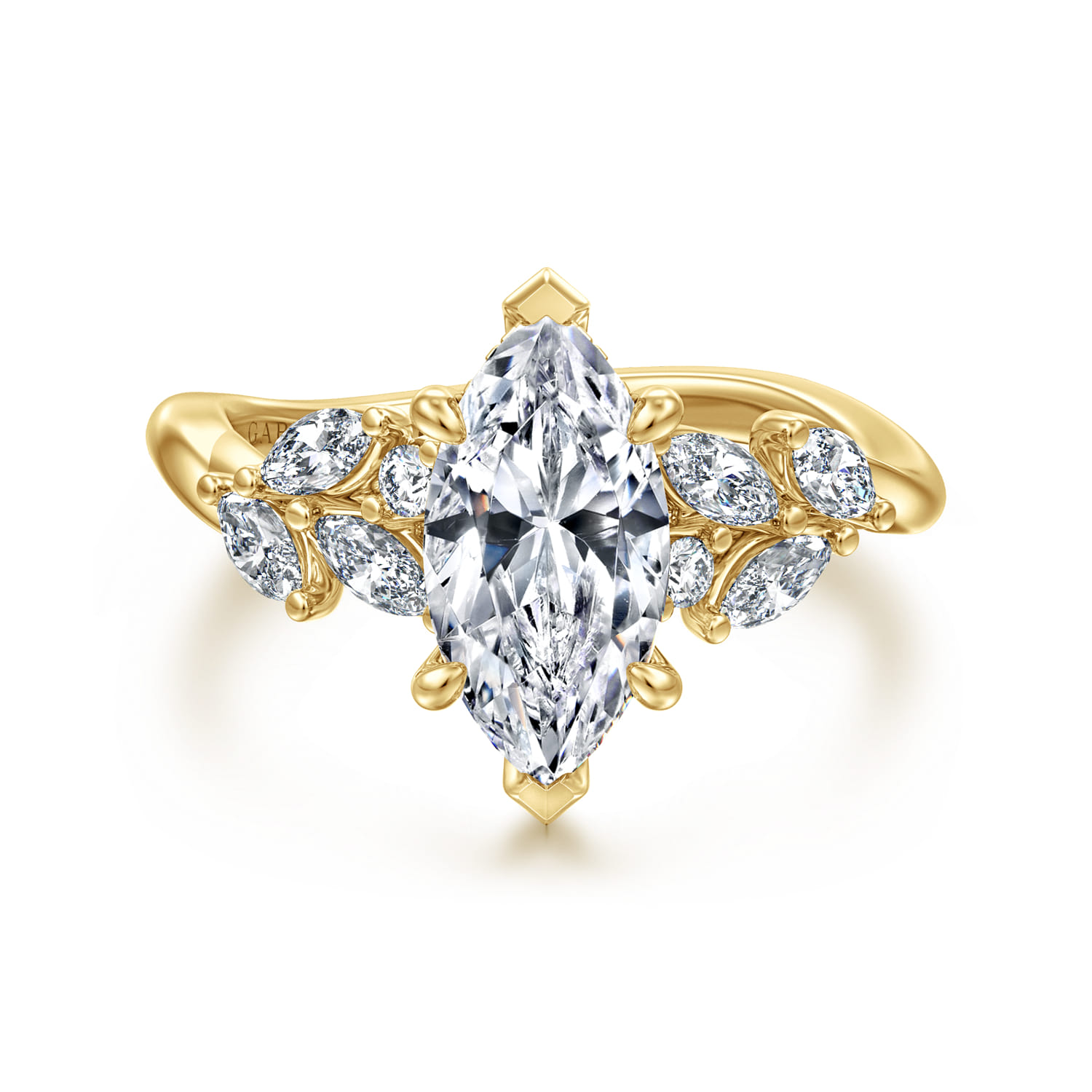 Collette - 14K Yellow Gold Marquise Shape Diamond Engagement Ring