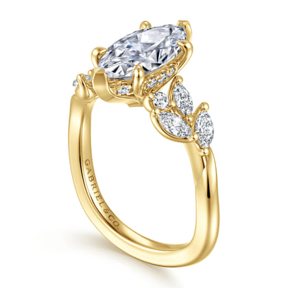 Collette - 14K Yellow Gold Marquise Shape Diamond Engagement Ring