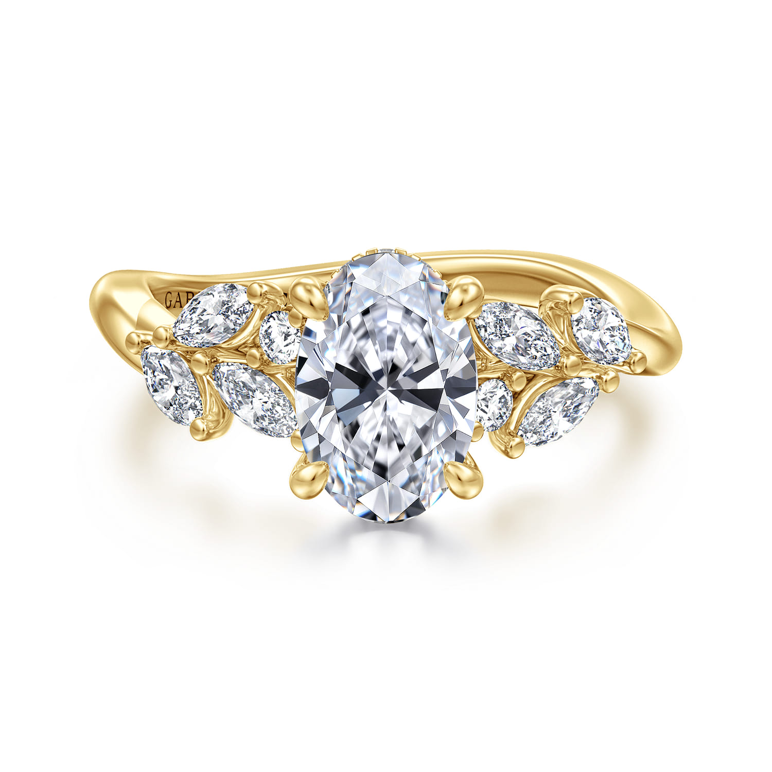 Collette - 14K Yellow Gold Oval Diamond Engagement Ring