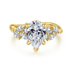 Collette - 14K Yellow Gold Pear Shape Diamond Engagement Ring