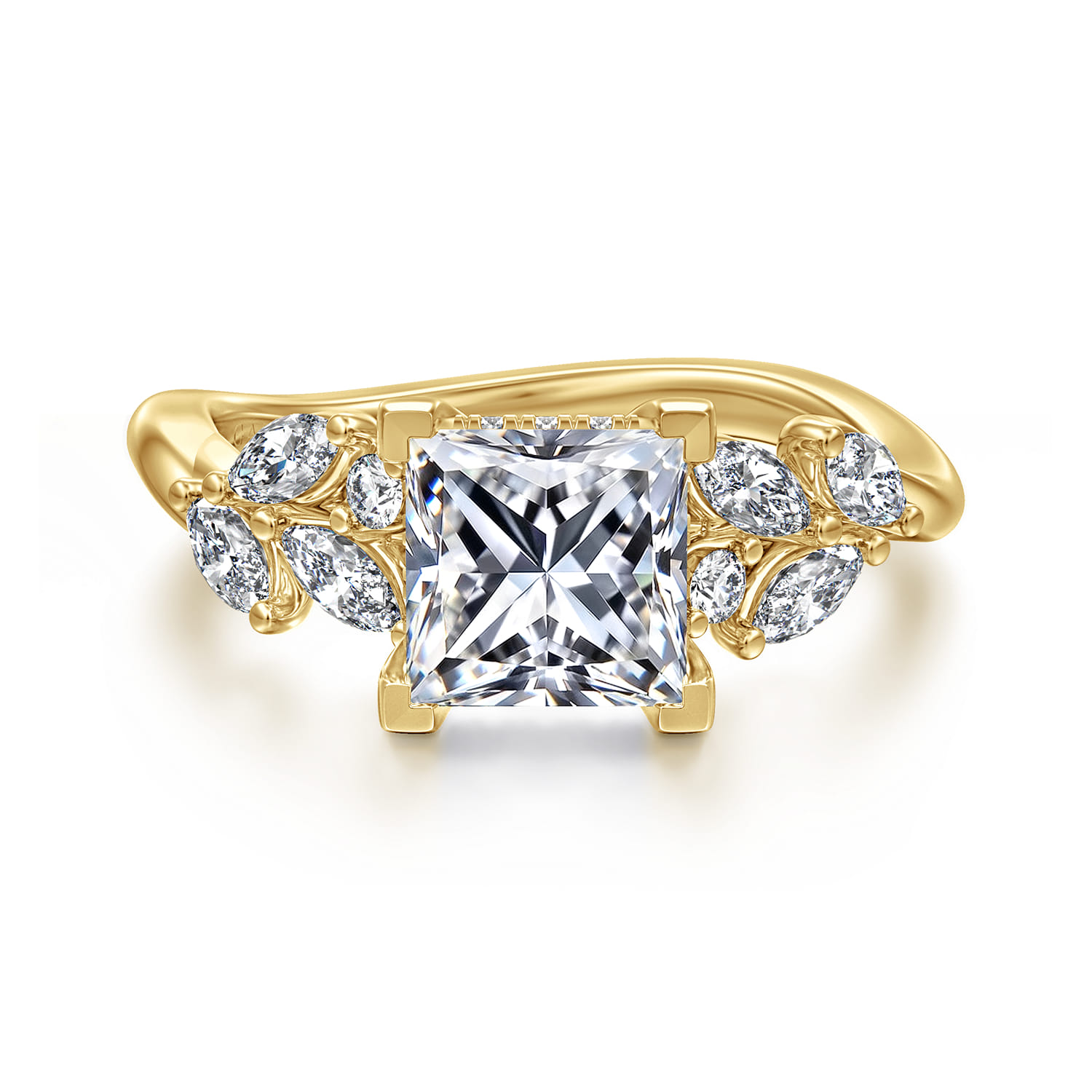 Collette - 14K Yellow Gold Princess Cut Diamond Engagement Ring