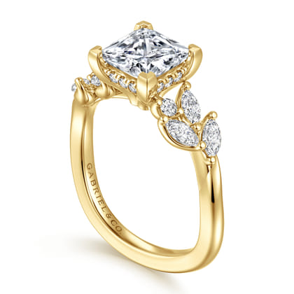 Collette - 14K Yellow Gold Princess Cut Diamond Engagement Ring
