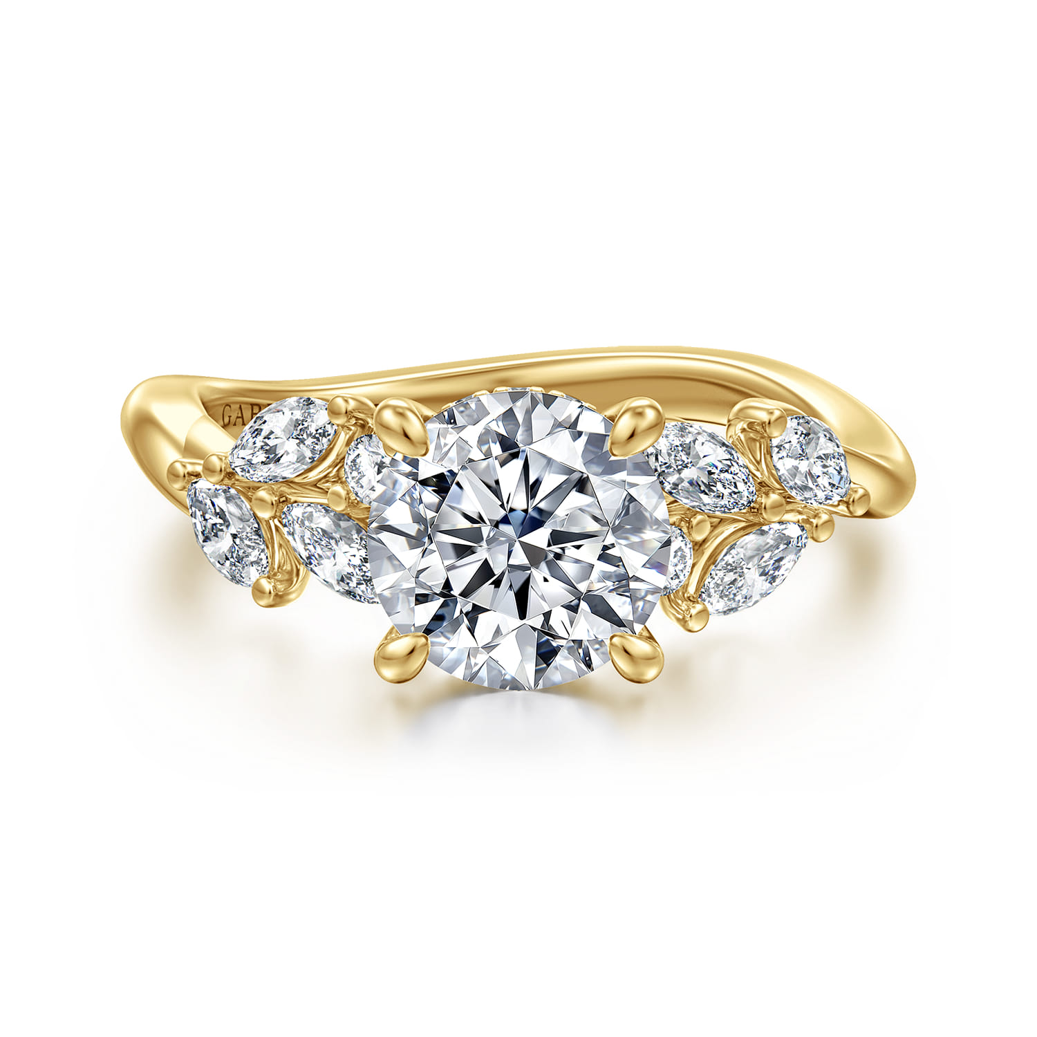 Collette - 14K Yellow Gold Round Diamond Engagement Ring