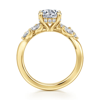 Collette - 14K Yellow Gold Round Diamond Engagement Ring