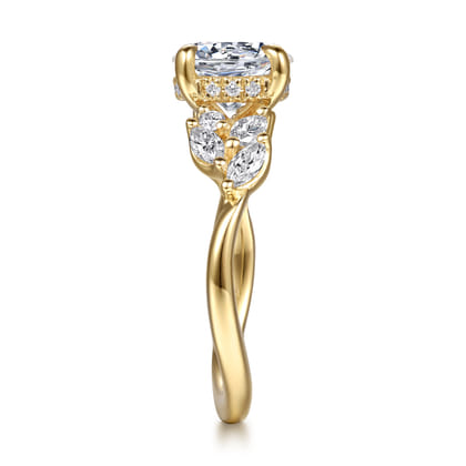 Collette - 14K Yellow Gold Round Diamond Engagement Ring