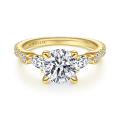Collin - 14K White Gold Five Stone Round Diamond Engagement Ring