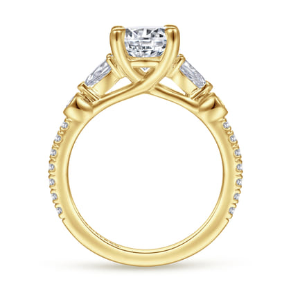 Collin - 14K White Gold Five Stone Round Diamond Engagement Ring