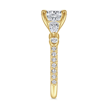Collin - 14K White Gold Five Stone Round Diamond Engagement Ring