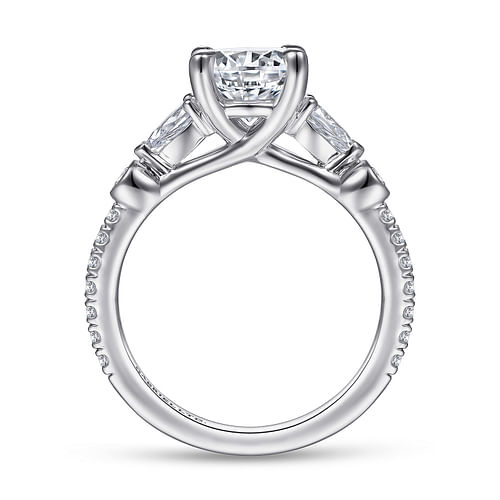 Collin - 18K White Gold Five Stone Round Diamond Engagement Ring - 0.61 ct - Shot 2