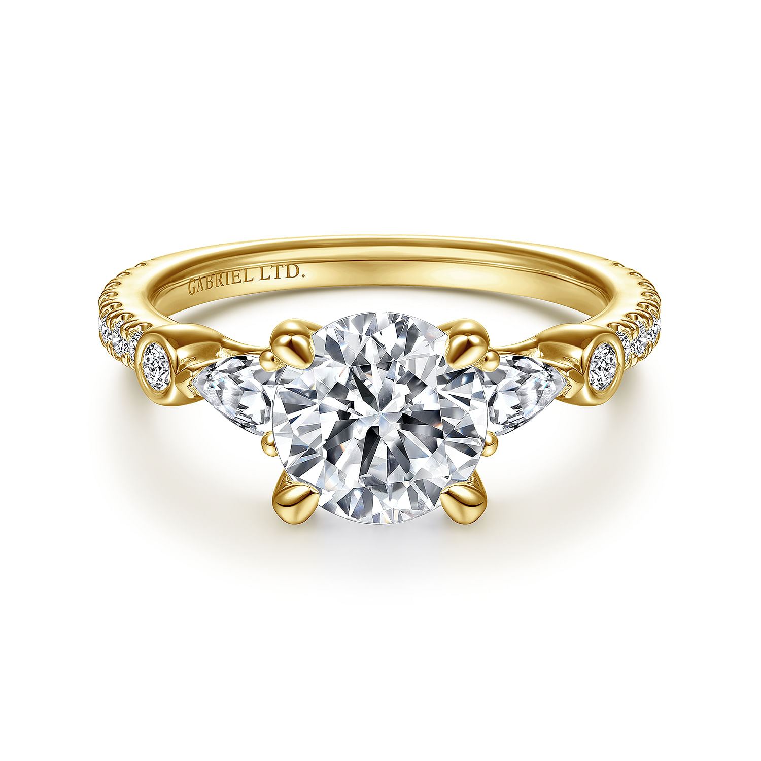Collin - 18K Yellow Gold Round Five Stone Diamond Engagement Ring