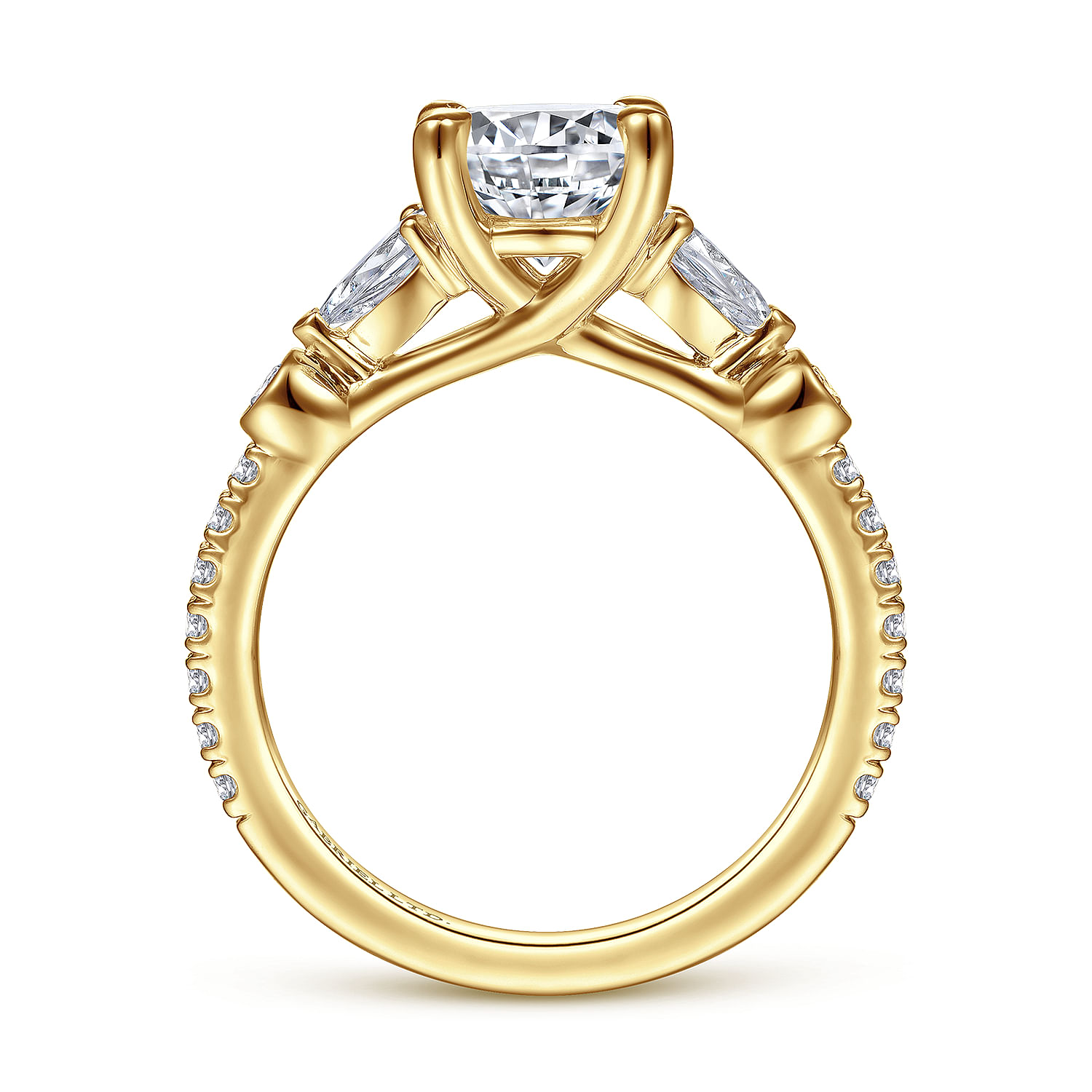 Collin - 18K Yellow Gold Round Five Stone Diamond Engagement Ring