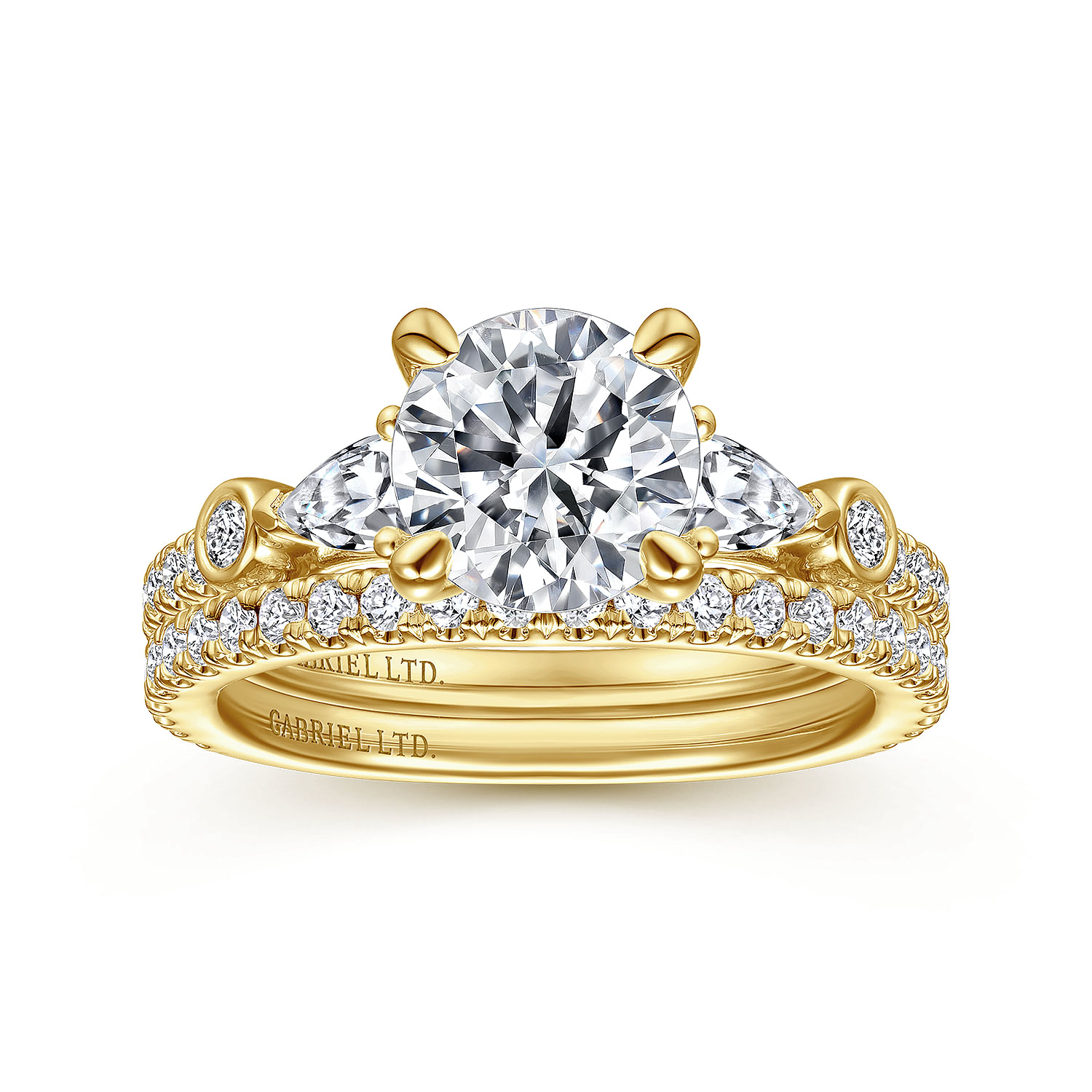 Collin - 18K Yellow Gold Round Five Stone Diamond Engagement Ring