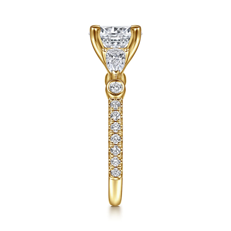 Collin - 18K Yellow Gold Round Five Stone Diamond Engagement Ring