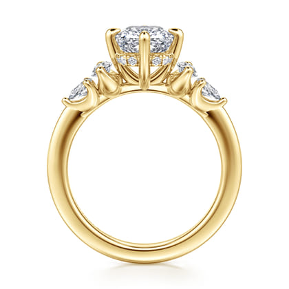 Colton - 14K Yellow Gold Compass Prong Cushion Cut Diamond Engagement Ring