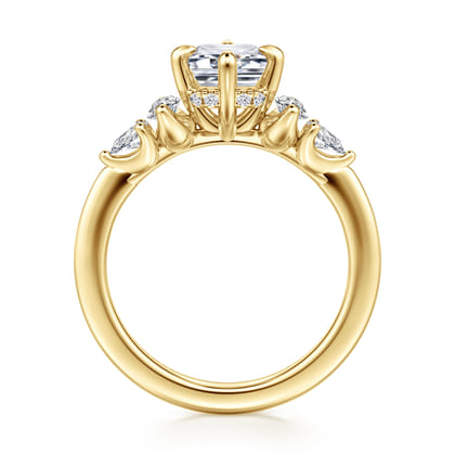 Colton - 14K Yellow Gold Compass Prong Emerald Cut Diamond Engagement Ring