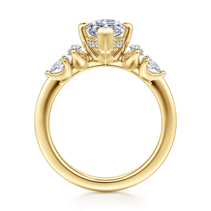 Colton - 14K Yellow Gold Compass Prong Marquise Shape Diamond Engagement Ring