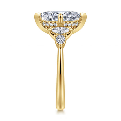 Colton - 14K Yellow Gold Compass Prong Marquise Shape Diamond Engagement Ring