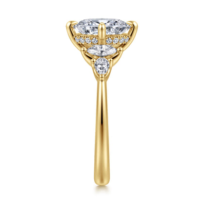 Colton - 14K Yellow Gold Compass Prong Oval Diamond Engagement Ring
