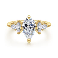 Colton - 14K Yellow Gold Compass Prong Pear Shape Diamond Engagement Ring