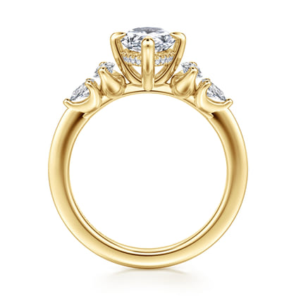 Colton - 14K Yellow Gold Compass Prong Pear Shape Diamond Engagement Ring