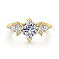 Colton - 14K Yellow Gold Compass Prong Princess Cut Diamond Engagement Ring