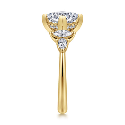 Colton - 14K Yellow Gold Compass Prong Princess Cut Diamond Engagement Ring