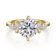 Colton - 14K Yellow Gold Compass Prong Round Diamond Engagement Ring