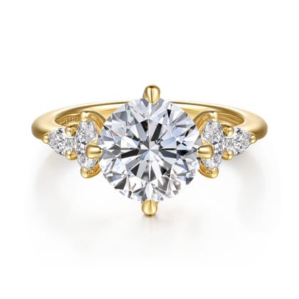 Colton - 14K Yellow Gold Compass Prong Round Diamond Engagement Ring