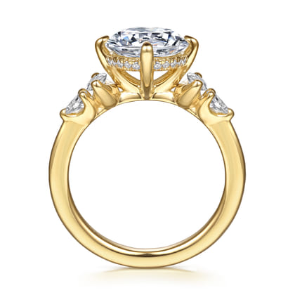 Colton - 14K Yellow Gold Compass Prong Round Diamond Engagement Ring