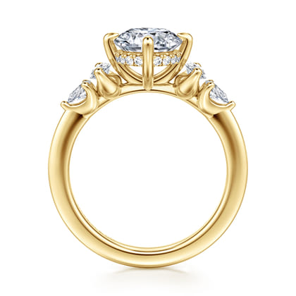 Colton - 14K Yellow Gold Compass Prong Round Diamond Engagement Ring