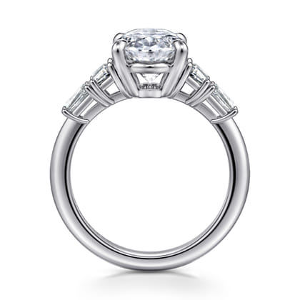Commit - 14K White Gold Oval Five Stone Diamond Engagement Ring