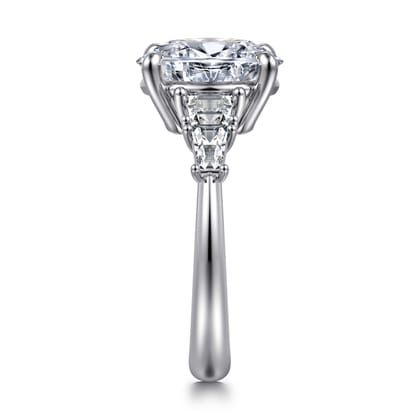 Commit - 14K White Gold Oval Five Stone Diamond Engagement Ring