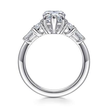 Commit - 14K White Gold Pear Shape Five Stone Diamond Engagement Ring