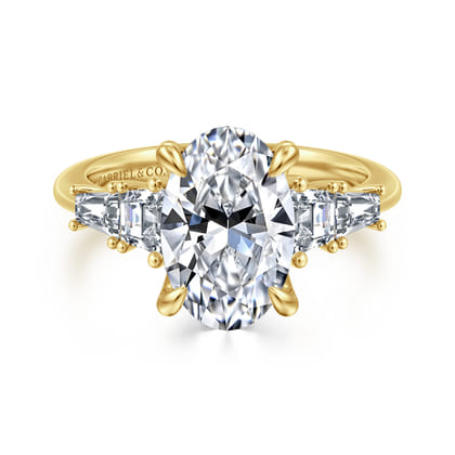 Commit - 14K Yellow Gold Oval Five Stone Diamond Engagement Ring